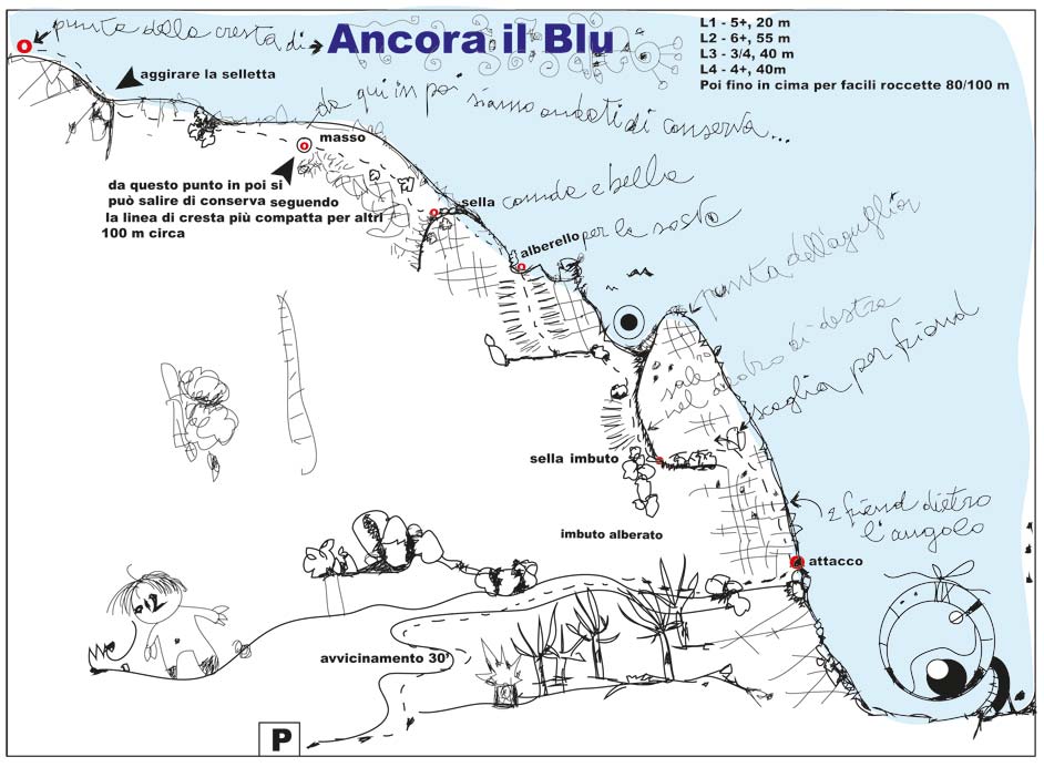 tracciato della via ancora il blu