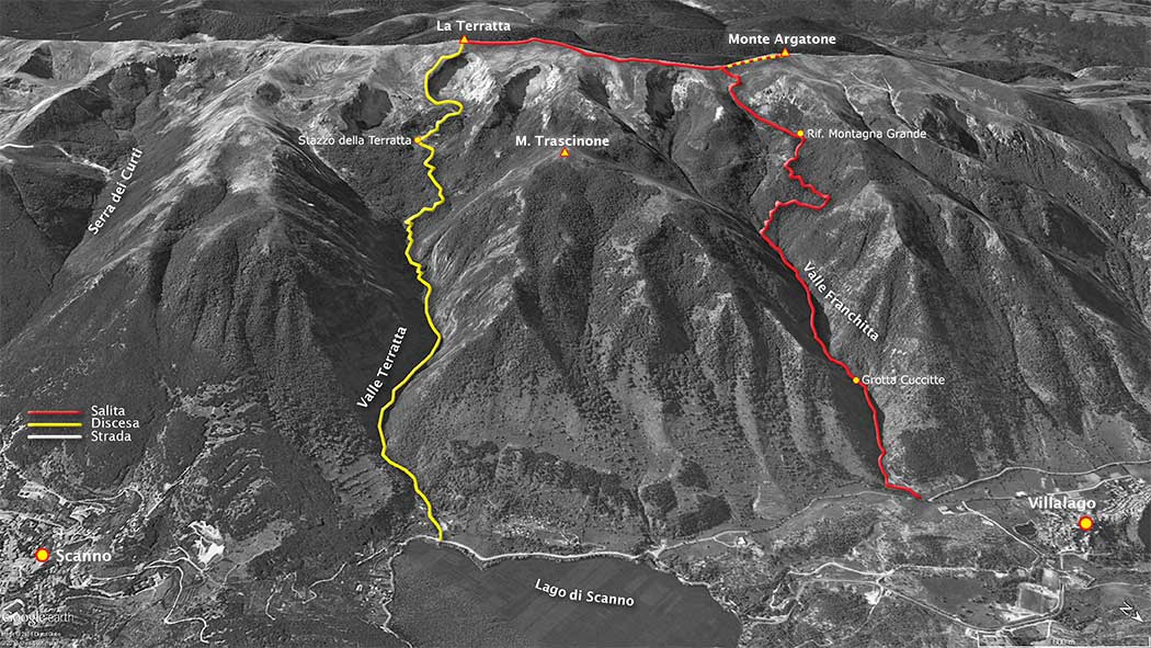 escursionismo, da villalago al monte argatone e la terratta. discesa per il lago di scanno - parco nazionale d'abruzzo lazio e molise