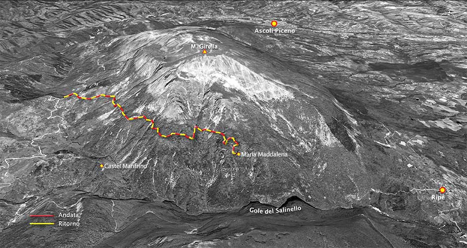 tracciato di escursionismo sui monti gemelli - l'eremo di maria maddalena
