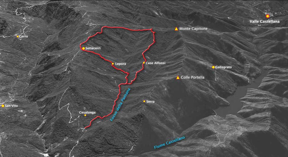 tracciato escursione lepora settecerri