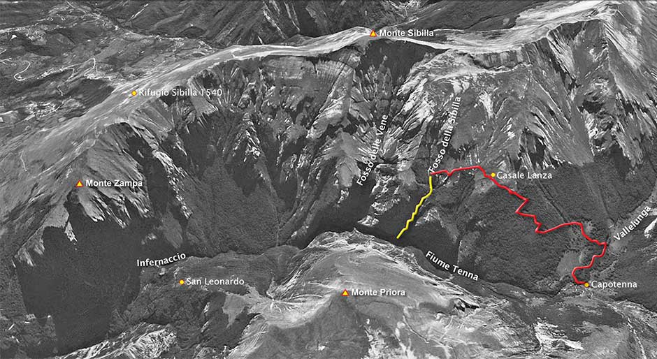 tracciato forra della sibilla o arcofù