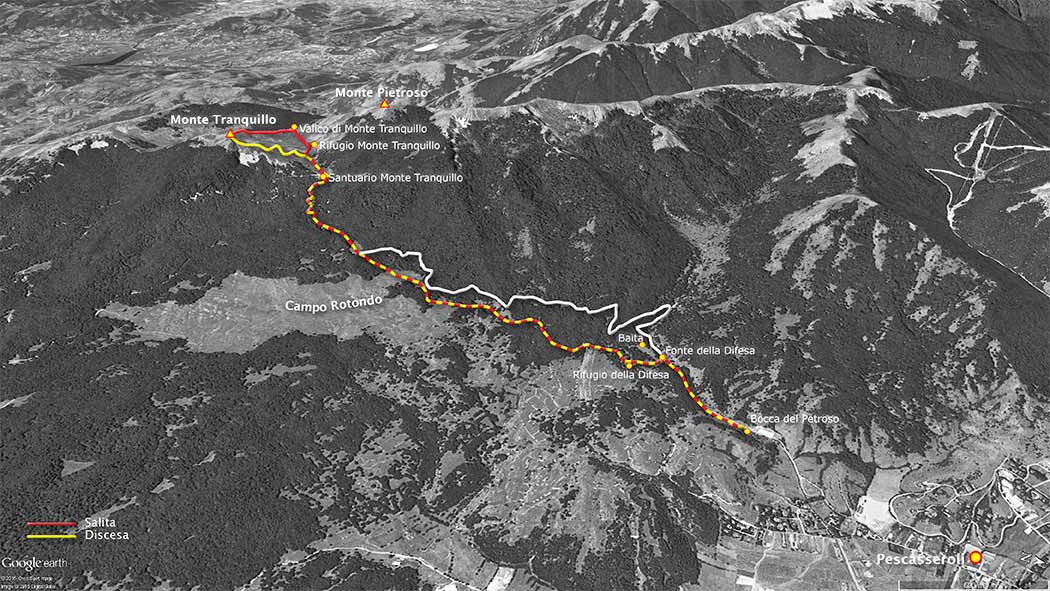 tracciato scialpinismo, da pescasseroli al mmonte tranquillo - monti marsicani