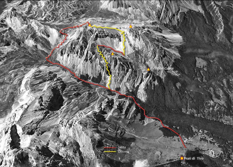 tracciato prati di tivo pizzo intermesoli