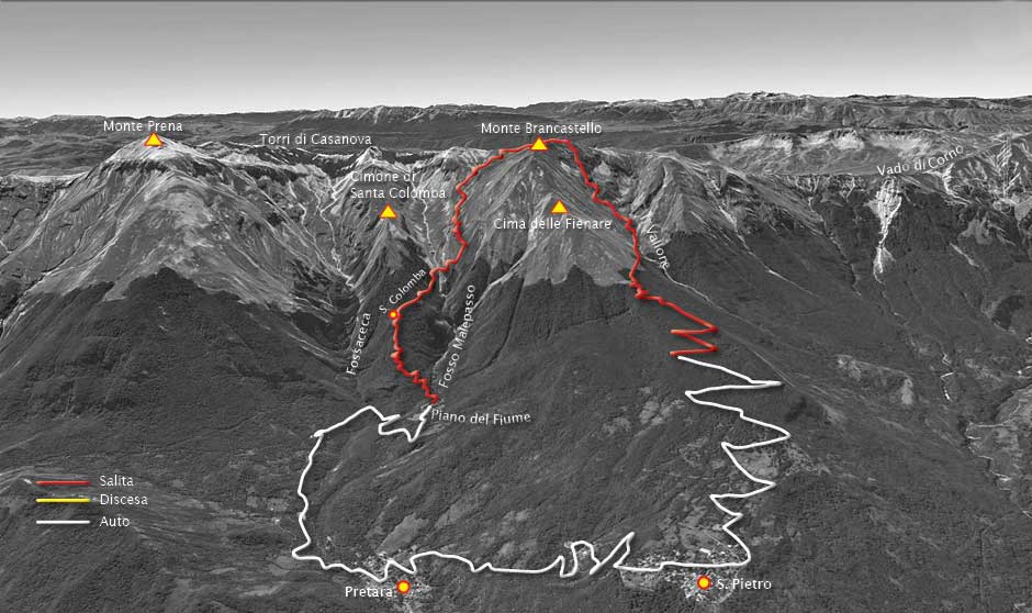 tracciato monte brancastello